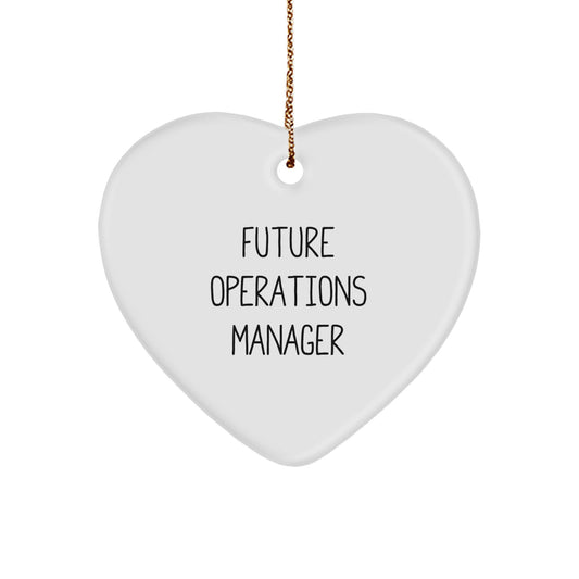 Funny Future Operations Manager Gifts from Family, Heart Ornament 'You're the Heart of Our Operations' for Christmas - Image 1