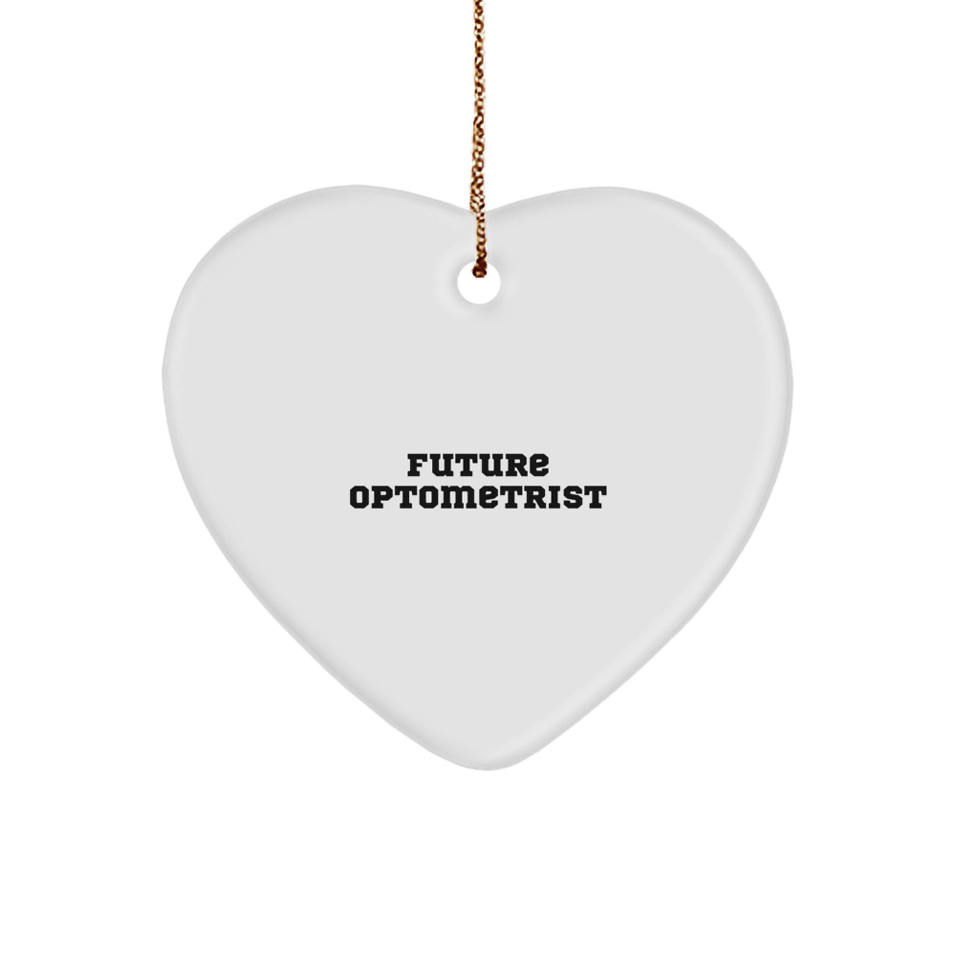 Funny Future Optometrist Gifts from Family for Christmas Unique Heart Ornament, 'You're the Beat in My Heart' Quote - Image 1
