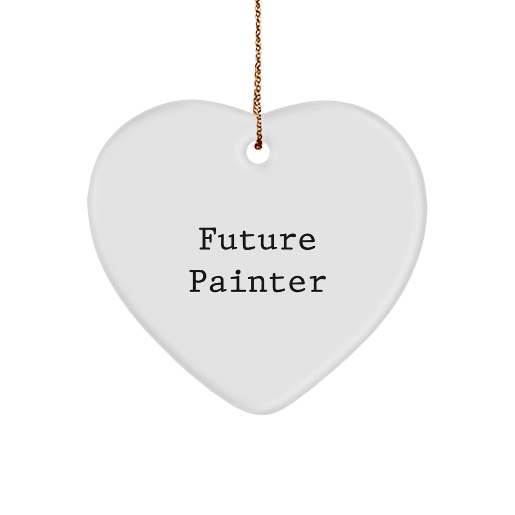 Funny Future Painter Gifts from Family, 'Future Painter' Heart Ornament for Christmas - Image 1