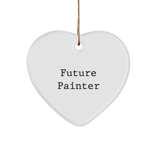 Funny Future Painter Gifts from Family, 'Future Painter' Heart Ornament for Christmas - Image 1