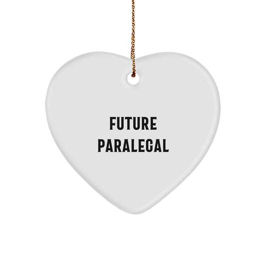 Future Paralegal's Heartfelt Christmas Unique Gift from Friends and Family - Heart Ornament with Inspirational Quote - Image 1