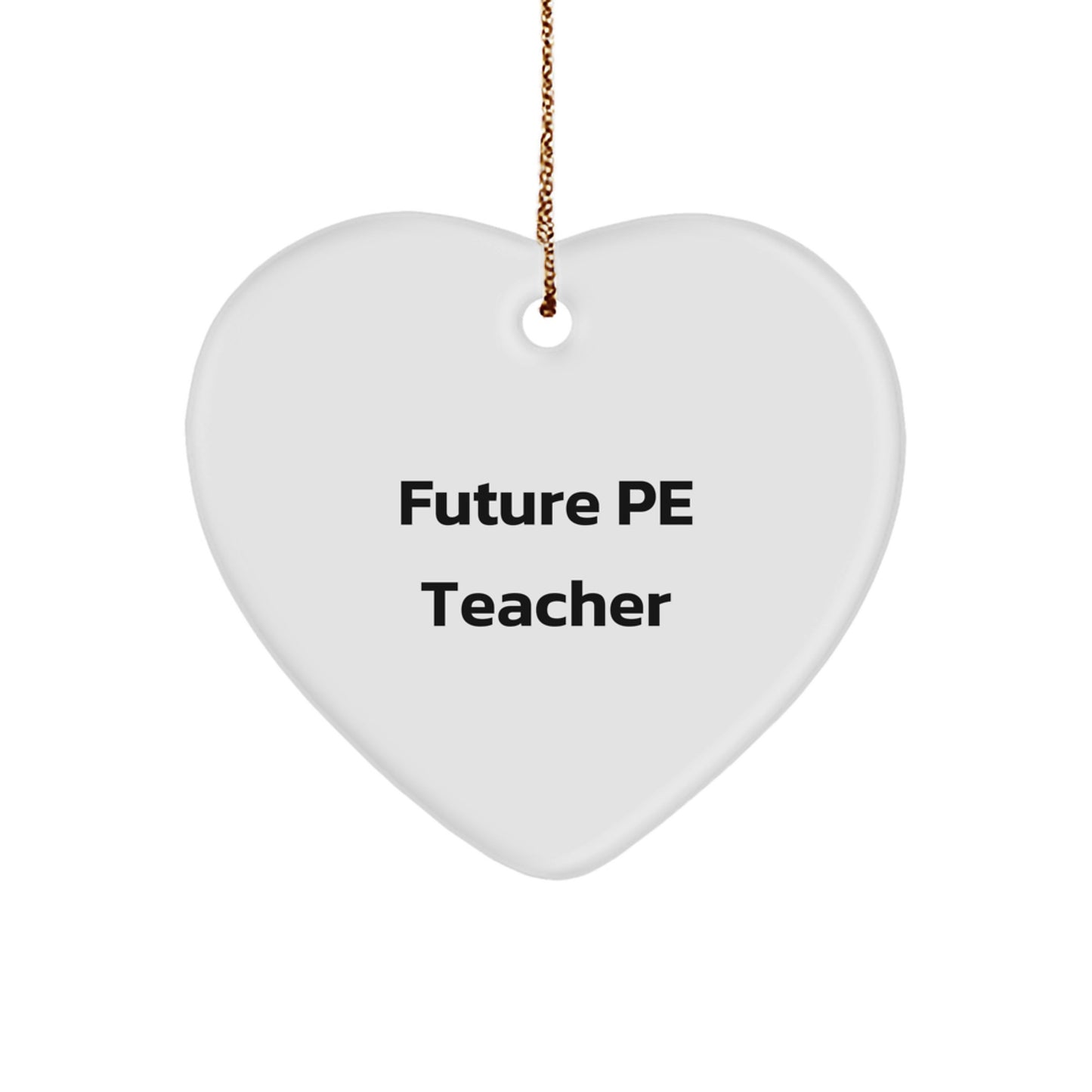 Funny PE Teacher Gifts for Christmas - 'Future PE Teacher' Heart Ornament, Gifts from Friends, Family or Coworkers, for PE Teacher, Unique and Inspirational - Image 1