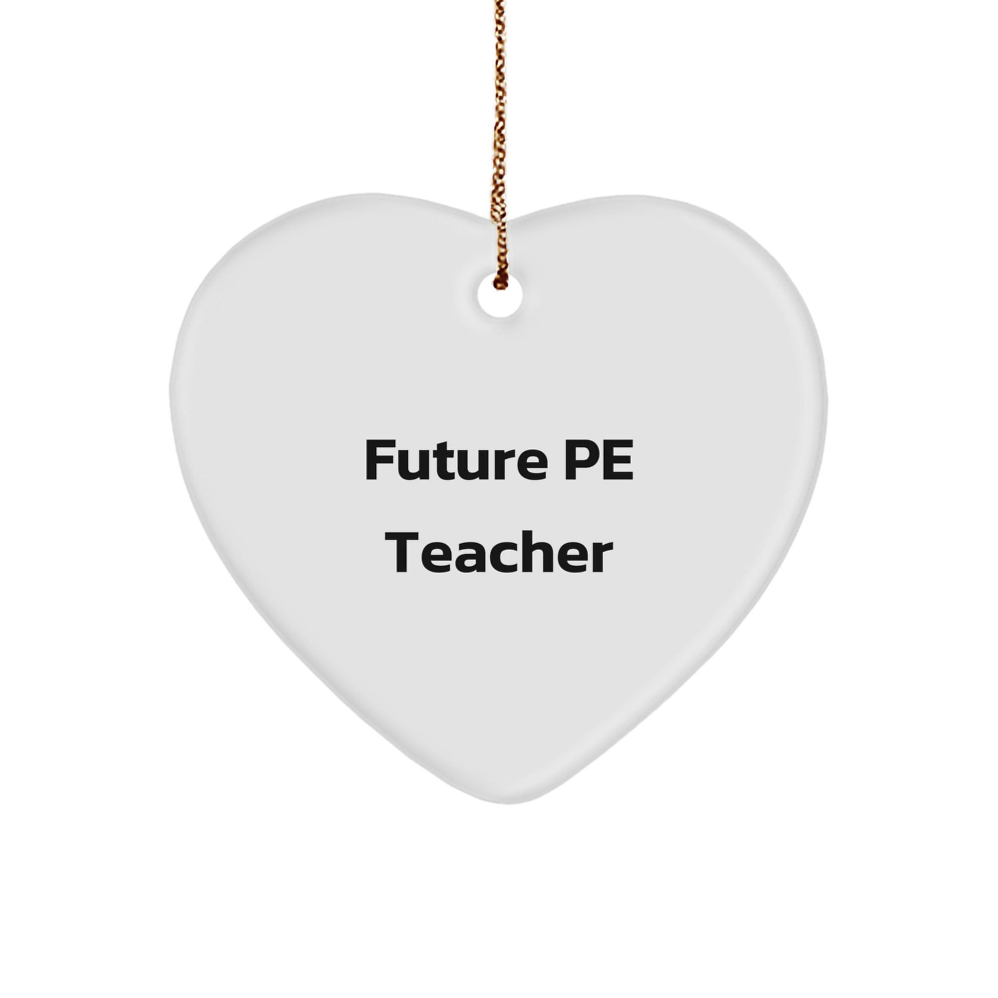 Funny PE Teacher Gifts for Christmas - 'Future PE Teacher' Heart Ornament, Gifts from Friends, Family or Coworkers, for PE Teacher, Unique and Inspirational - Image 1
