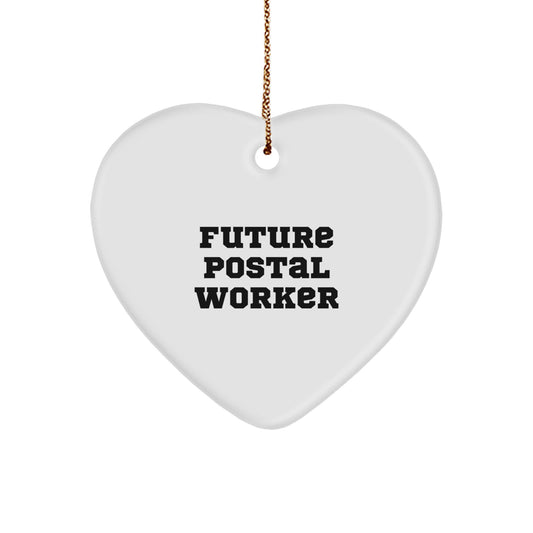Funny Quote Gifts for Postal Workers, Heart Ornament from Friends, Christmas Unique Gifts from Coworkers, Future Postal Worker Inspirational Decoration - Image 1