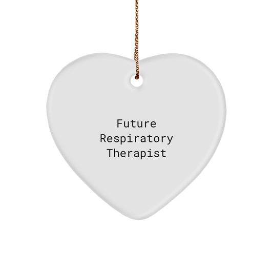 Funny Future Respiratory Therapist Gifts from Family for Christmas - Heart Ornament with Inspirational Quote - Image 1