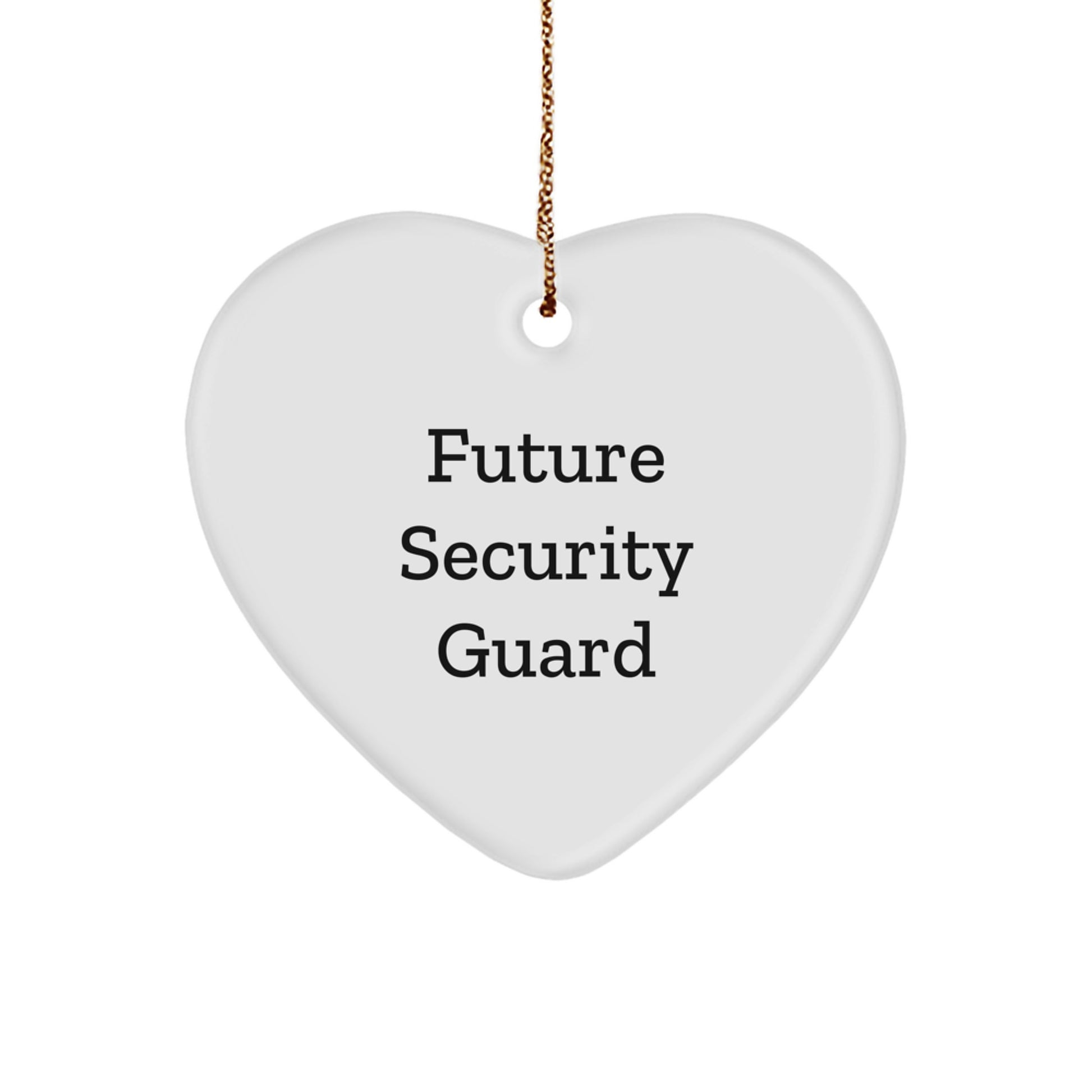 Funny Future Security Guard Heart Ornament, Gifts from Family to Security Guard, Heart Shaped Decor for Christmas Unique Gifts - Image 1