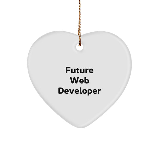 Funny Web Developer Gifts from Friends for Men - Future Web Developer Heart Ornament, Unique Christmas Unique Gifts for Web Developers - Image 1