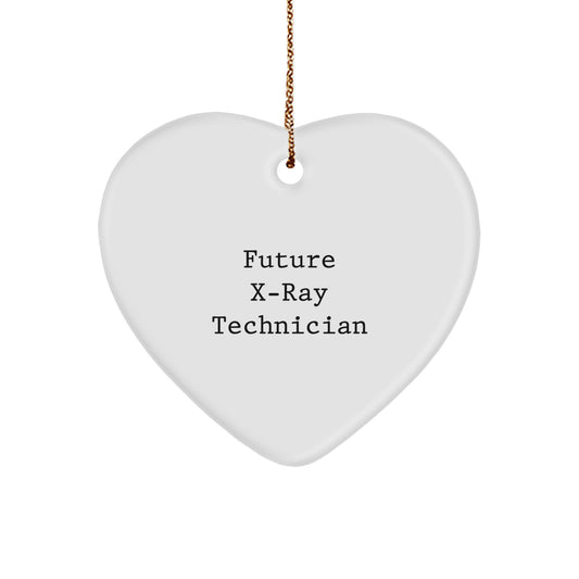Funny Future X-Ray Technician Heart Ornament Gifts from Friends or Family for Christmas - Image 1