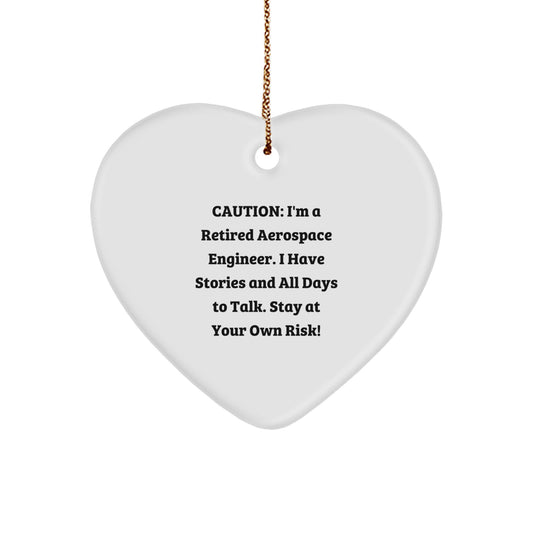 Funny Aerospace Engineer Heart Ornament Gifts from Friends for Men, Unique Christmas Decorations, Retired Engineer Quote - Image 1