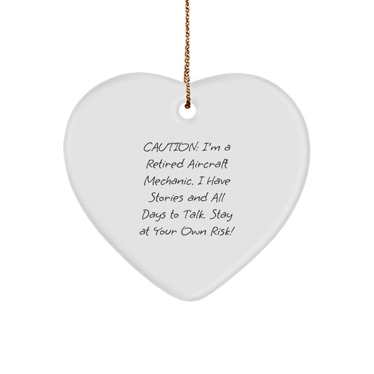Witty Gifts from Friends and Family to the Retired Aircraft Mechanic in Your Life - Heart Ornament for Christmas - Image 1