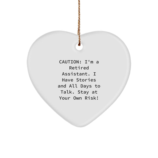 Funny Assistant Gifts from Friends to Coworkers Heart Ornament, Christmas Unique Gifts for Assistant, Retired Assistant Heart Shaped Decoration - Image 1