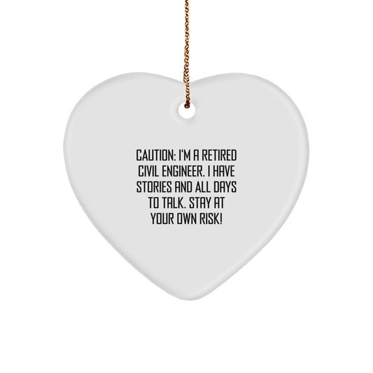 Civil Engineer Gifts, Heart Ornament, Funny Quote, Christmas Unique Gifts from Friends, Gifts for Civil Engineers - Image 1