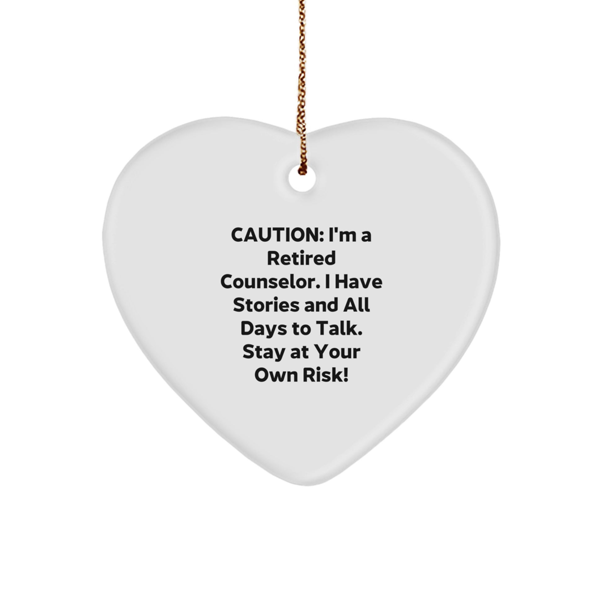 Counselor Heart Ornament, Gifts from Friends to Counselors, Cautionary Quote, Christmas Unique Gifts - Image 1