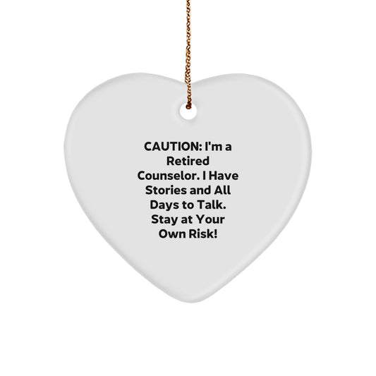 Counselor Heart Ornament, Gifts from Friends to Counselors, Cautionary Quote, Christmas Unique Gifts - Image 1
