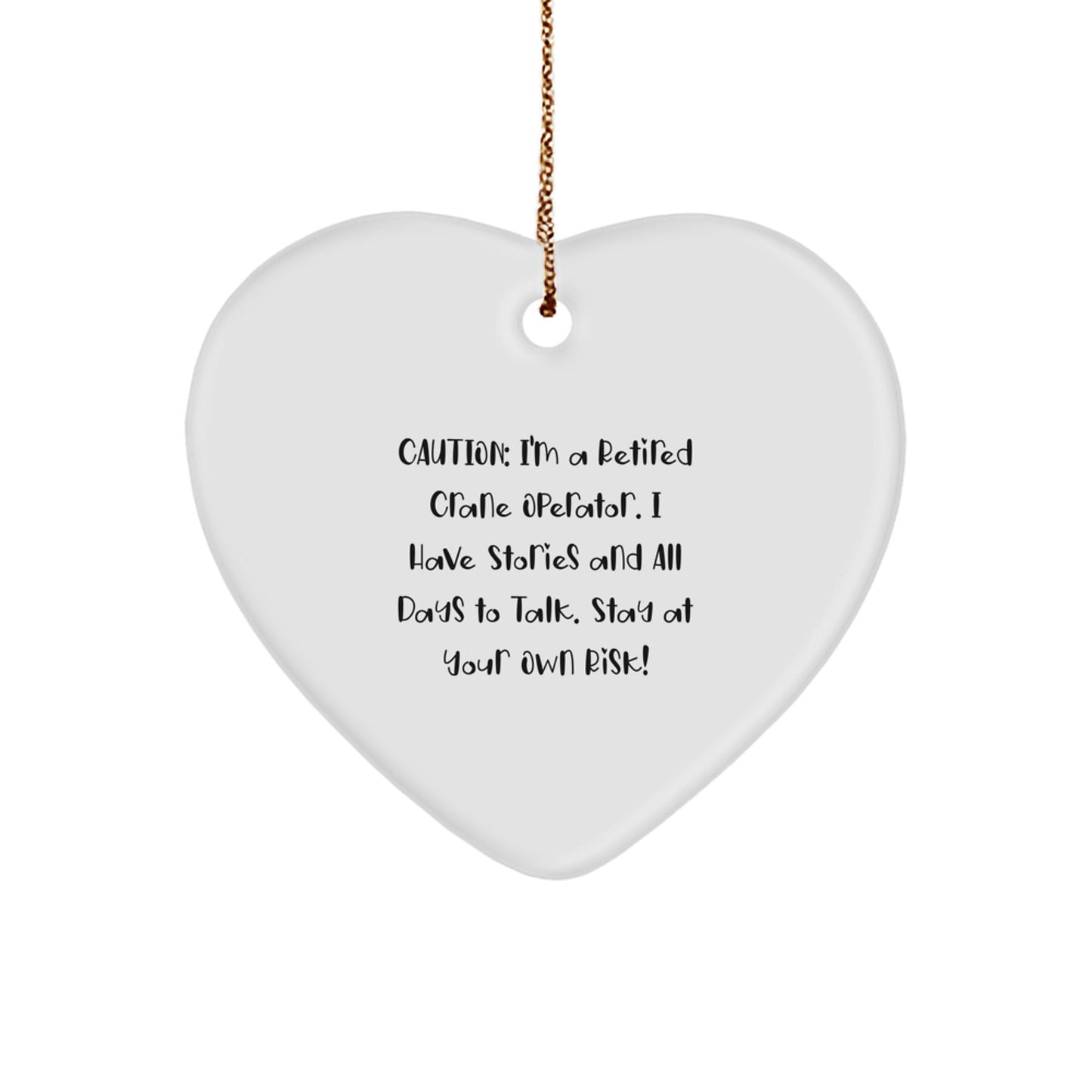 Funny Gifts from Friends, Unique Heart Ornament for Crane Operator, Christmas Unique Gifts - Image 1