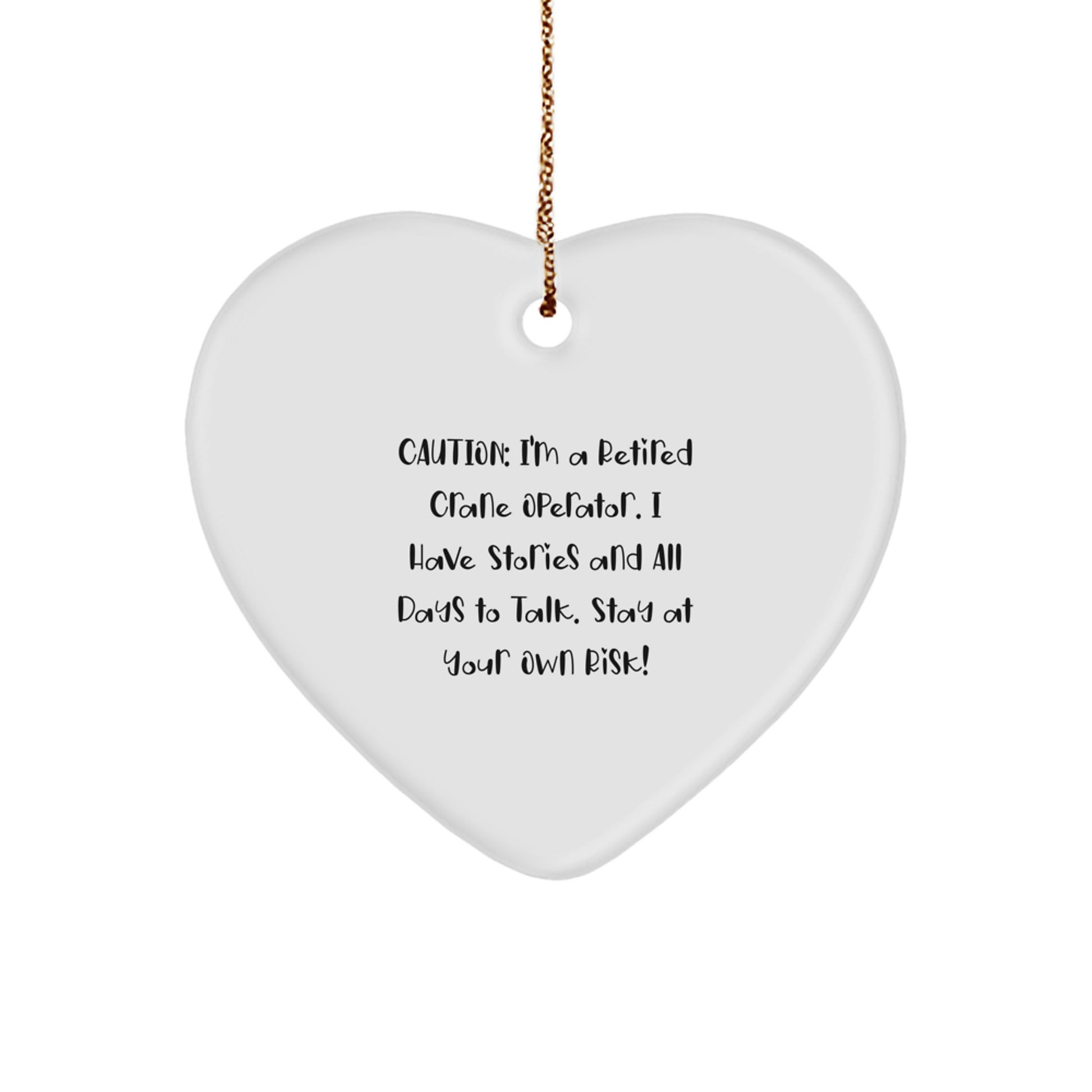 Funny Gifts from Friends, Unique Heart Ornament for Crane Operator, Christmas Unique Gifts - Image 1