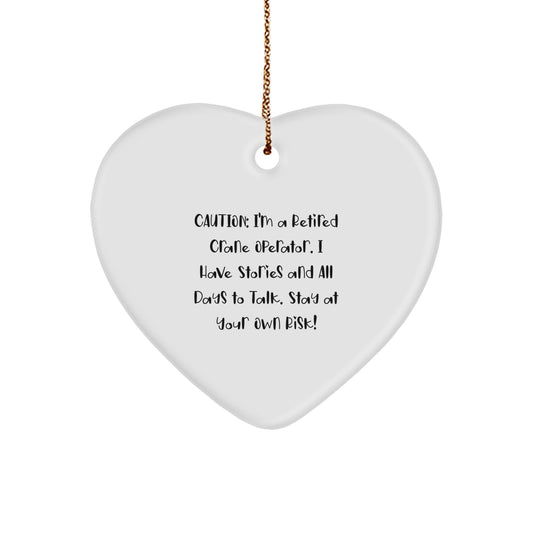 Funny Gifts from Friends, Unique Heart Ornament for Crane Operator, Christmas Unique Gifts - Image 1