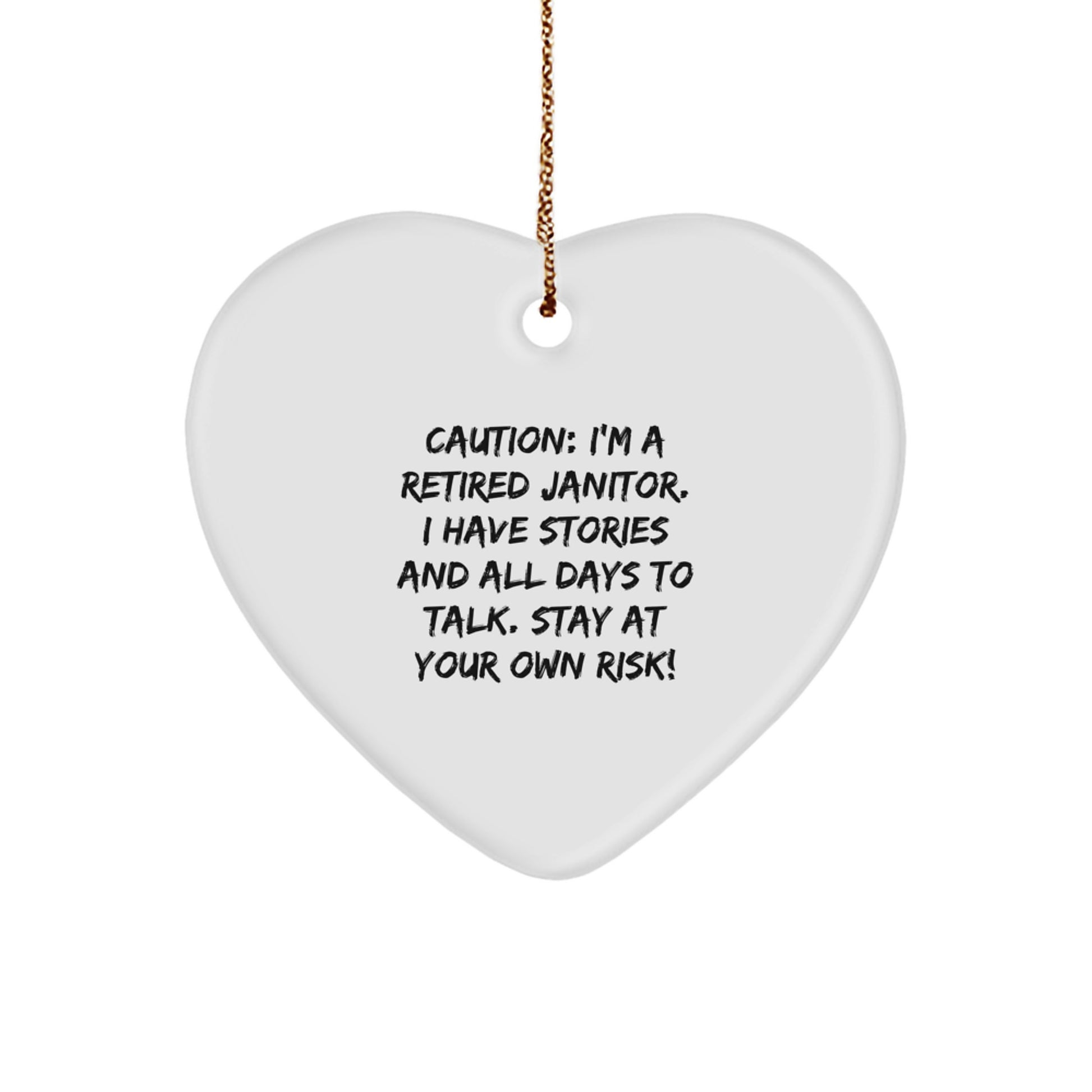 Funny Janitor Gifts from Men to Janitor Friends for Christmas Unique Gifts - Heart Ornament - Image 1