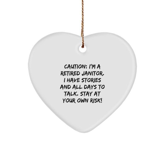 Funny Janitor Gifts from Men to Janitor Friends for Christmas Unique Gifts - Heart Ornament - Image 1