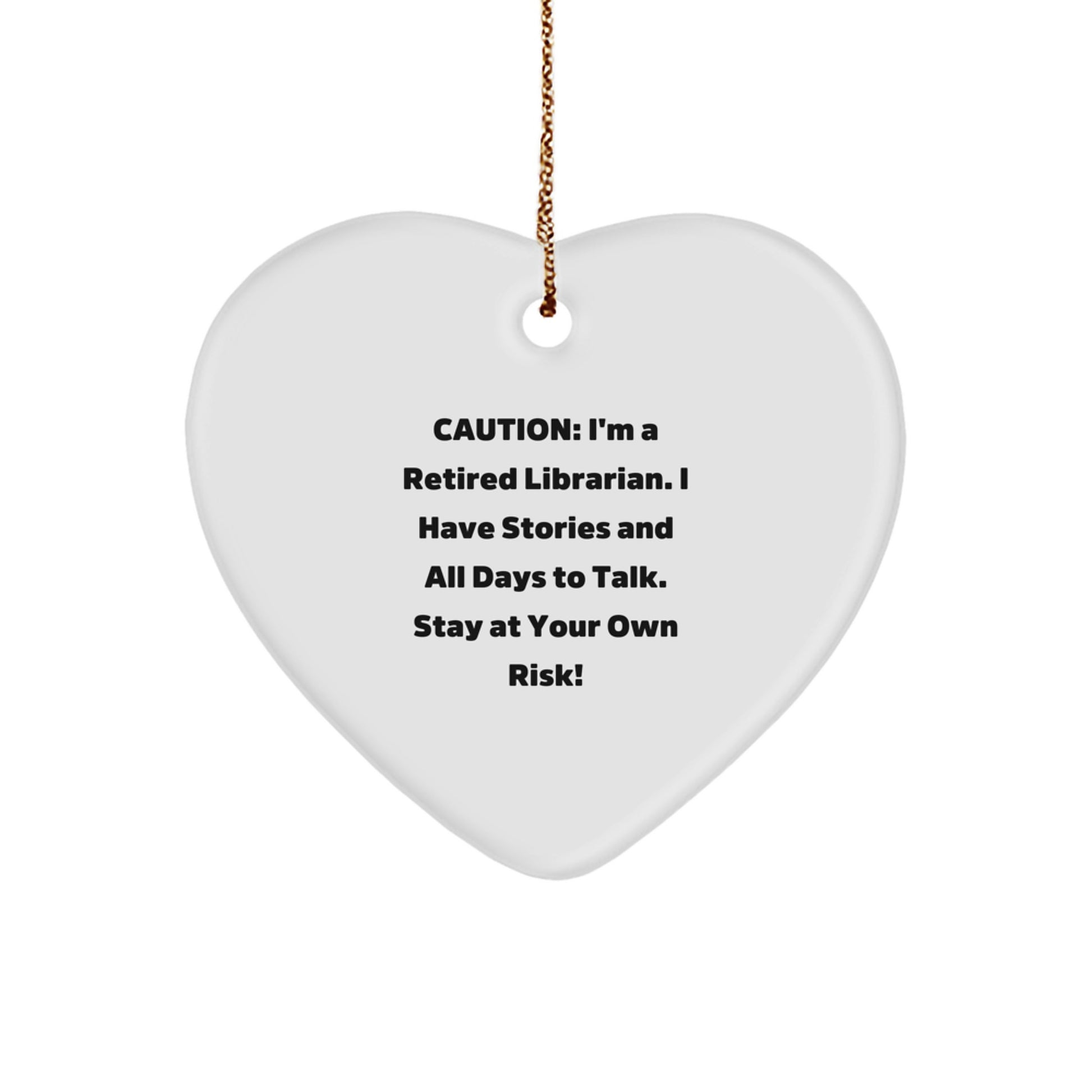 Funny Quotes Librarian Gifts Heart Ornament for Librarian Friends Coworkers, Gifts from Men Women, Christmas Unique Gifts for Librarian Men Women - Image 1