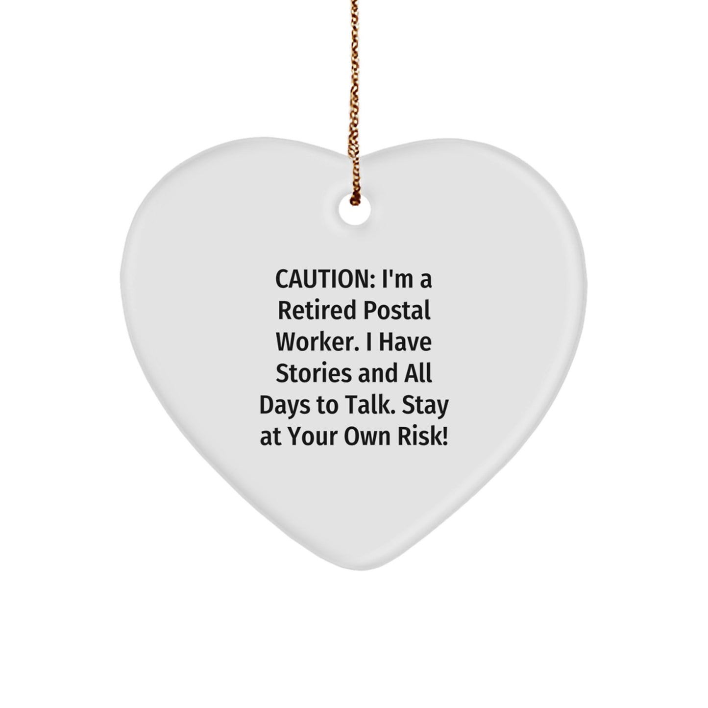 Funny Gift for Postal Worker, Heart Ornament with a Twist, Christmas Unique Gifts from Friends and Family - Image 1