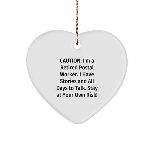 Funny Gift for Postal Worker, Heart Ornament with a Twist, Christmas Unique Gifts from Friends and Family - Image 1