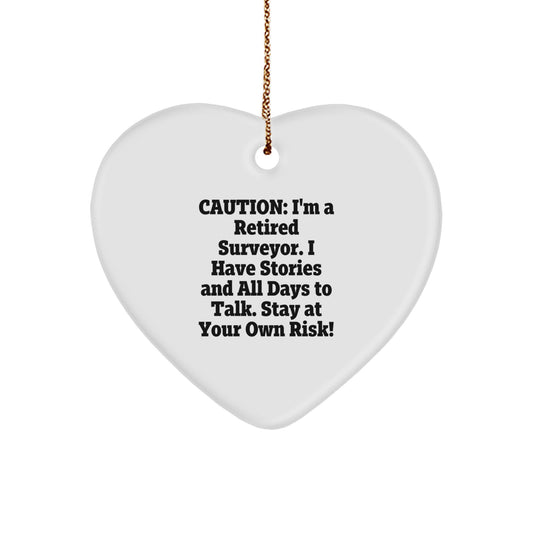 Funny Surveyor Heart Ornament Gifts from Men Friends for Men Surveyor - Image 1