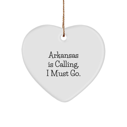 Funny Arkansas Heart Ornament, Gifts from Friends, Christmas Unique Gifts for Men Women Family - Image 1