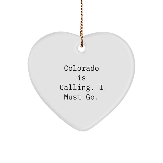 Colorado Heart Ornament Gifts for Friends from Men, Funny Heart Shaped MDF with Sublimation Printing, Perfect for Christmas Unique Gifts - Image 1