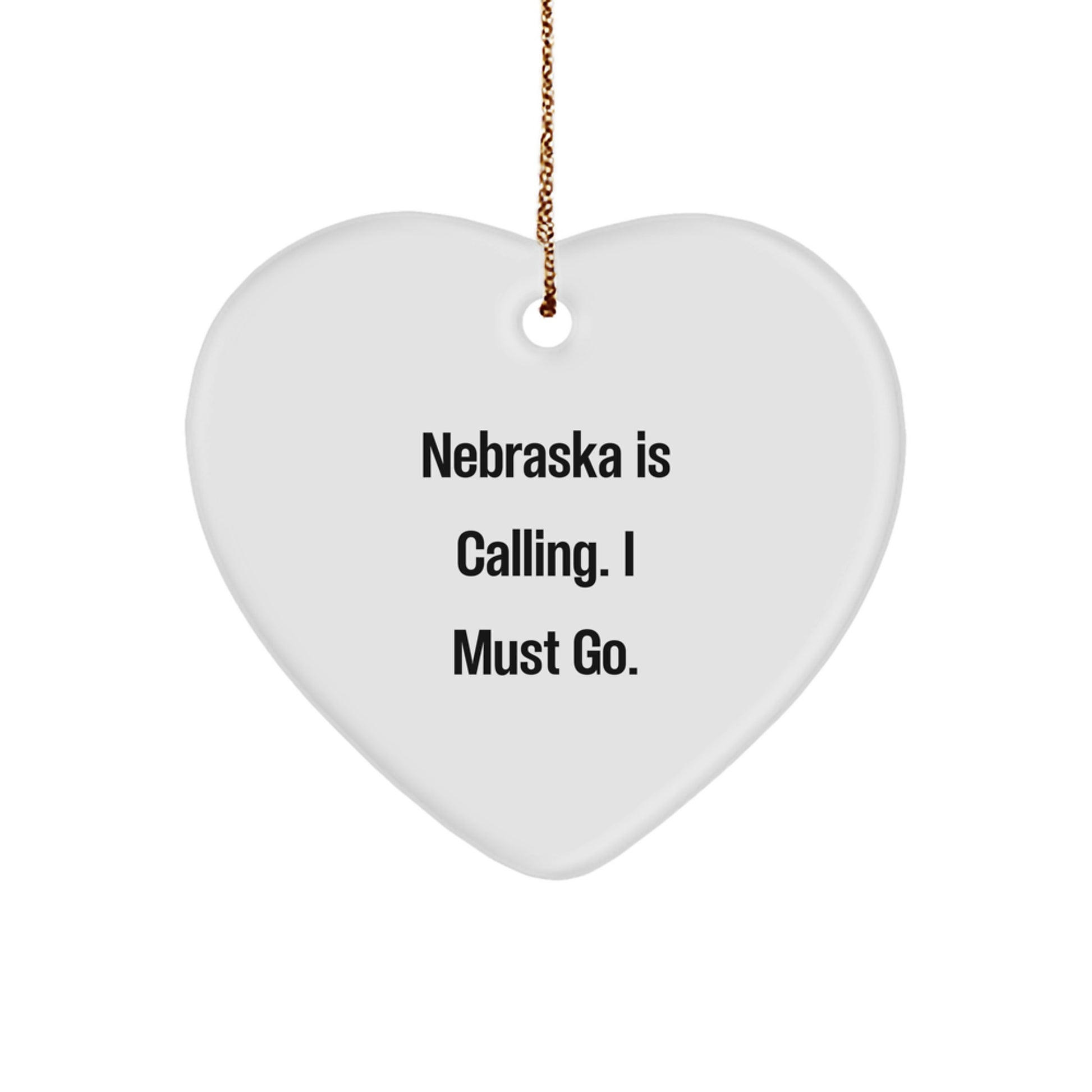 Nebraska Calling Heart Ornament Gifts from Friends and Family for Christmas - Image 1