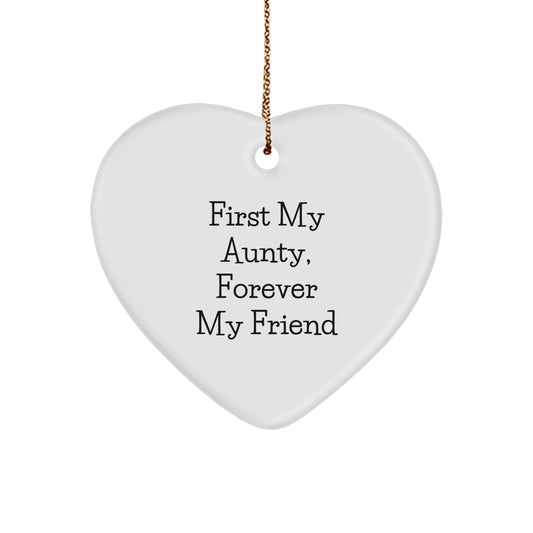 Aunty Heart Ornament, First My Aunty, Forever My Friend, Gifts from Family, Christmas Unique Gifts for Aunty - Image 1