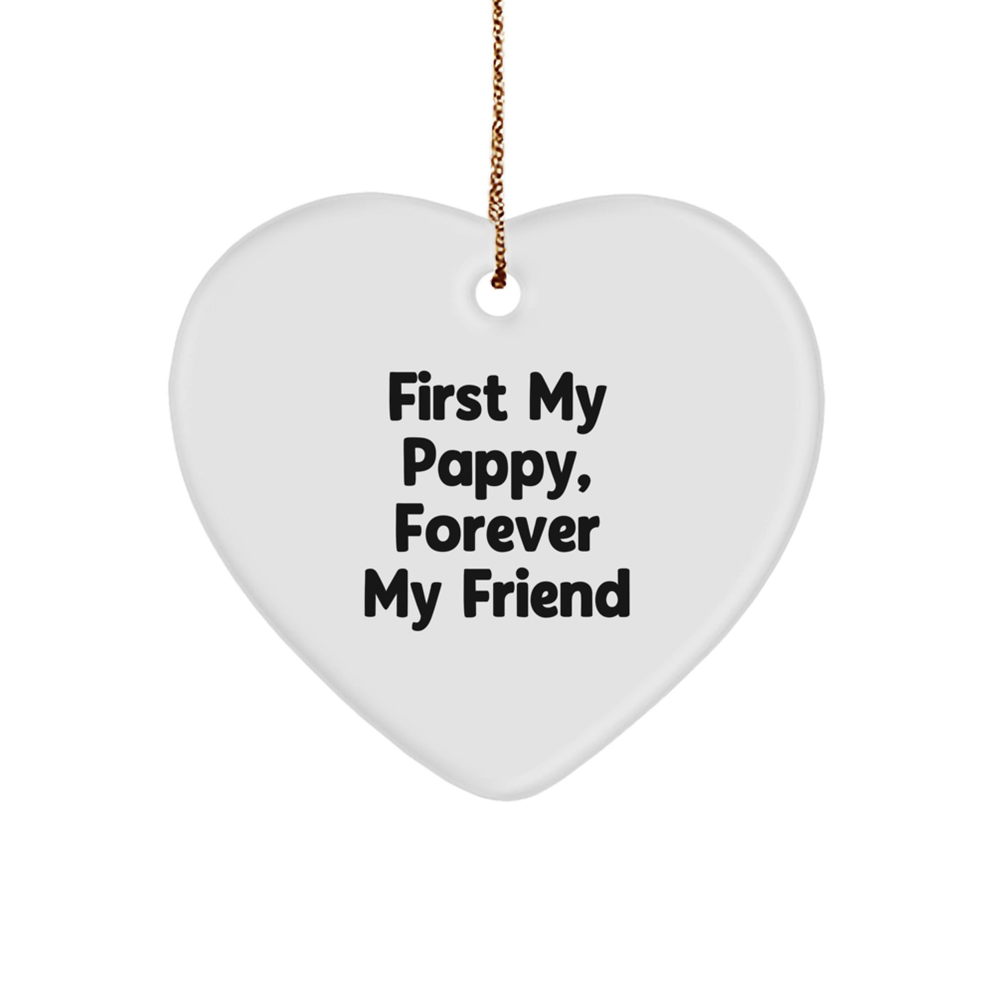 Funny Heart Ornament Gifts from Men to Pappy, Christmas Unique Gifts, Heart Shaped Ornament - Image 1