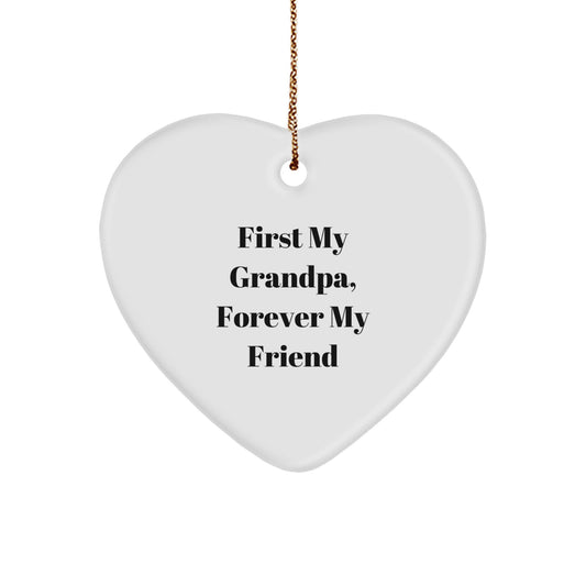 Funny Heart Ornament Gifts for Grandpa, Gifts from Men to Grandpa, Heart Shaped MDF Ornament - Image 1