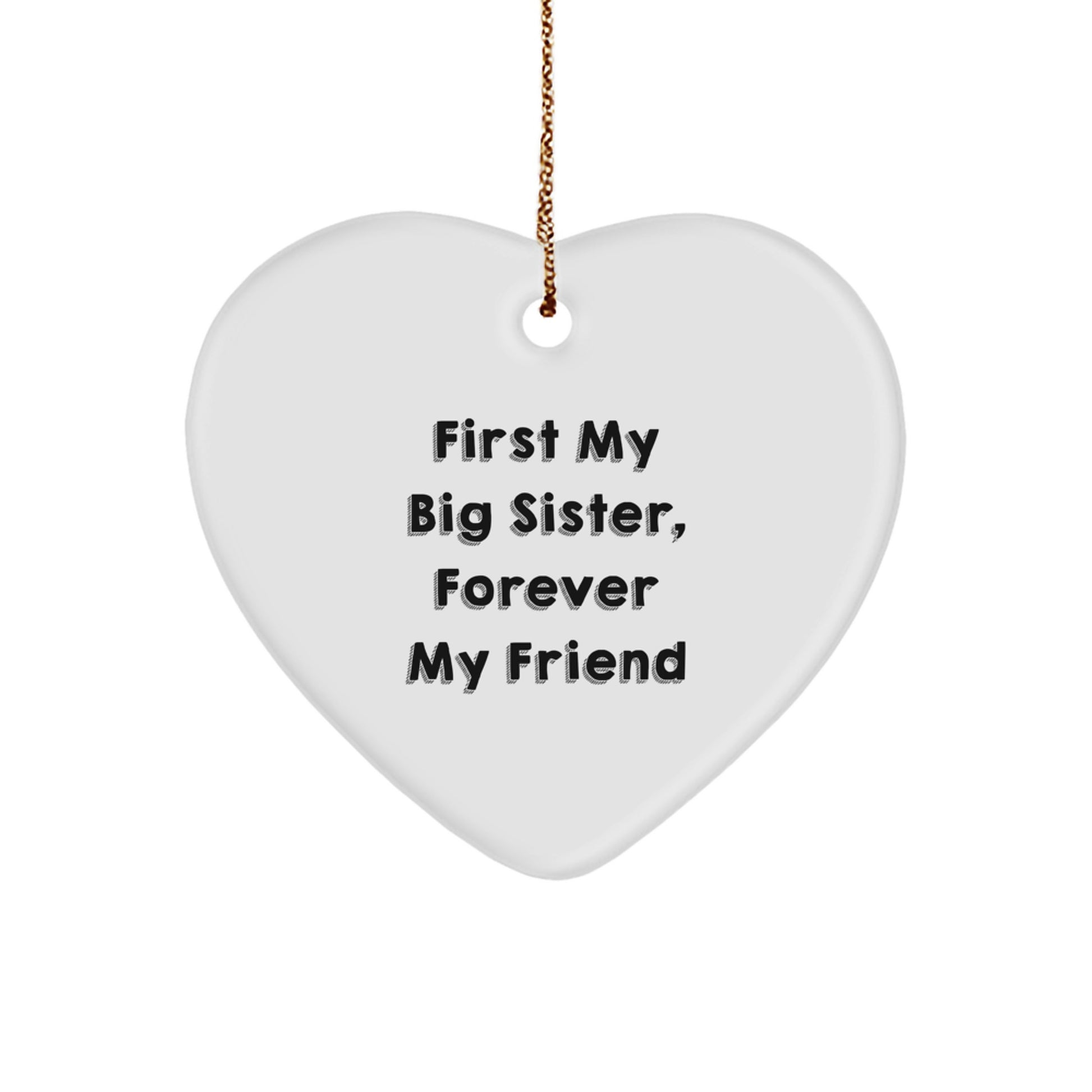 Funny Big Sister Heart Ornament Gifts from Family, Perfect for Christmas Unique Gifts for Big Sister - Image 1