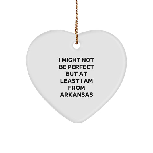 Funny Arkansas Heart Ornament Gifts from Friends and Family for Christmas Unique Present Ideas - Image 1