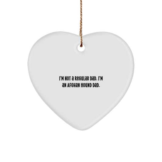 Funny Afghan Hound Dog Lover Gifts from Dad to Son, An Afghan Hound Dad Christmas Unique Gifts for Afghan Hound Dog Owners, Heart Ornament - Image 1