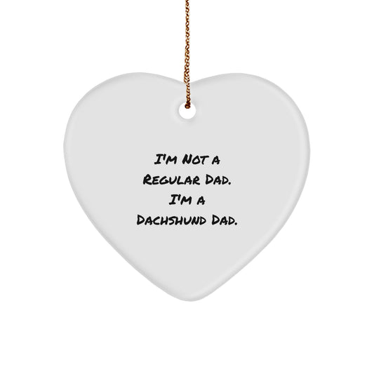 Funny Dachshund Dad Heart Ornament, Gifts from Men for Dachshund Dog Owners, Christmas Unique Gifts - Image 1