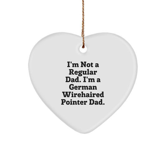 Funny German Wirehaired Pointer Dad Gifts from Men to German Wirehaired Pointer Dog Lovers - Heart Ornament for Christmas Unique Gifts - Image 1