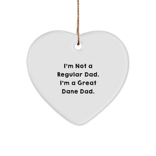 Funny Great Dane Dog Heart Ornament Gifts from Dad for Great Dane Lover - Image 1