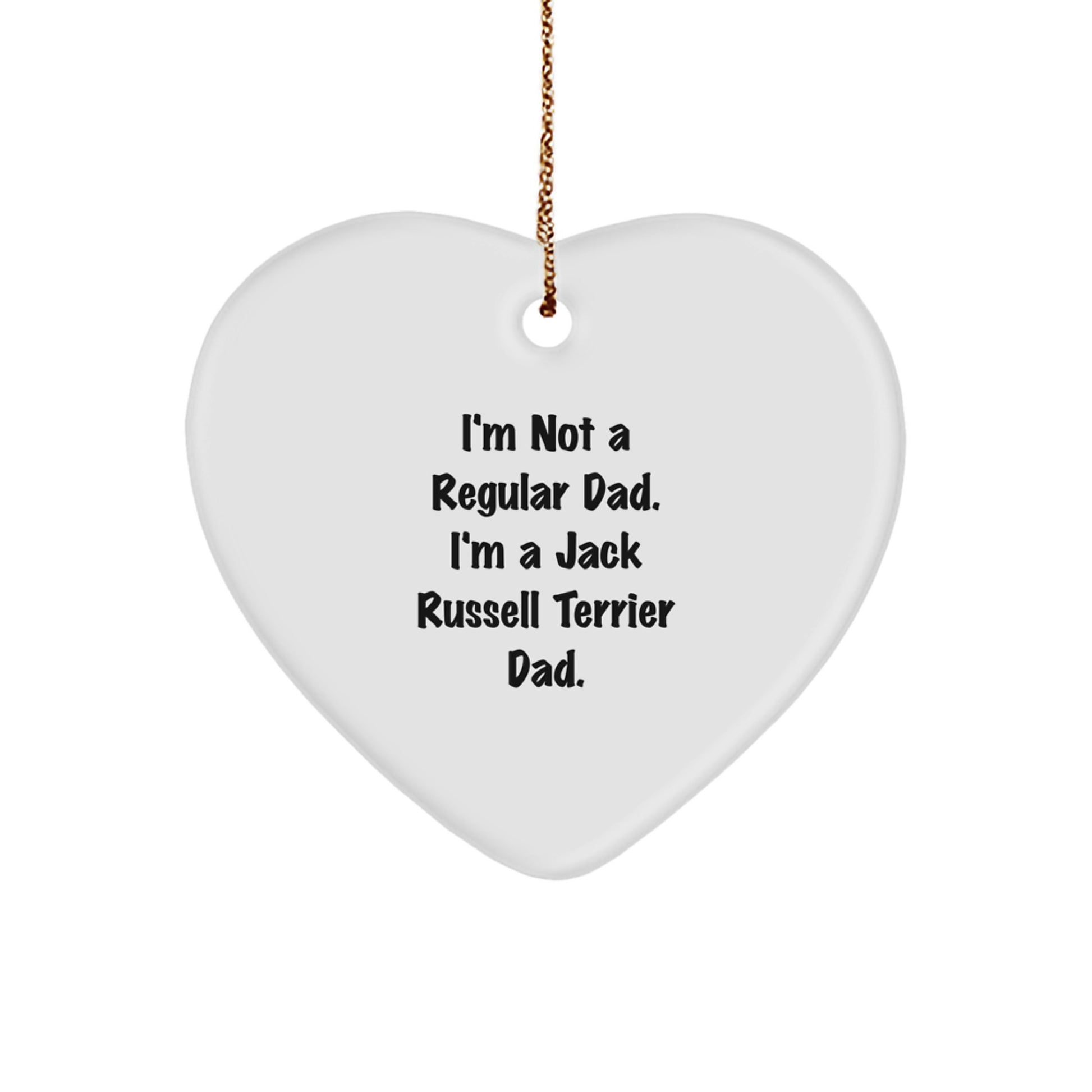 Funny Jack Russell Terrier Dad Gifts for Men Christmas Unique Heart Ornaments from Husband to Son - Image 1