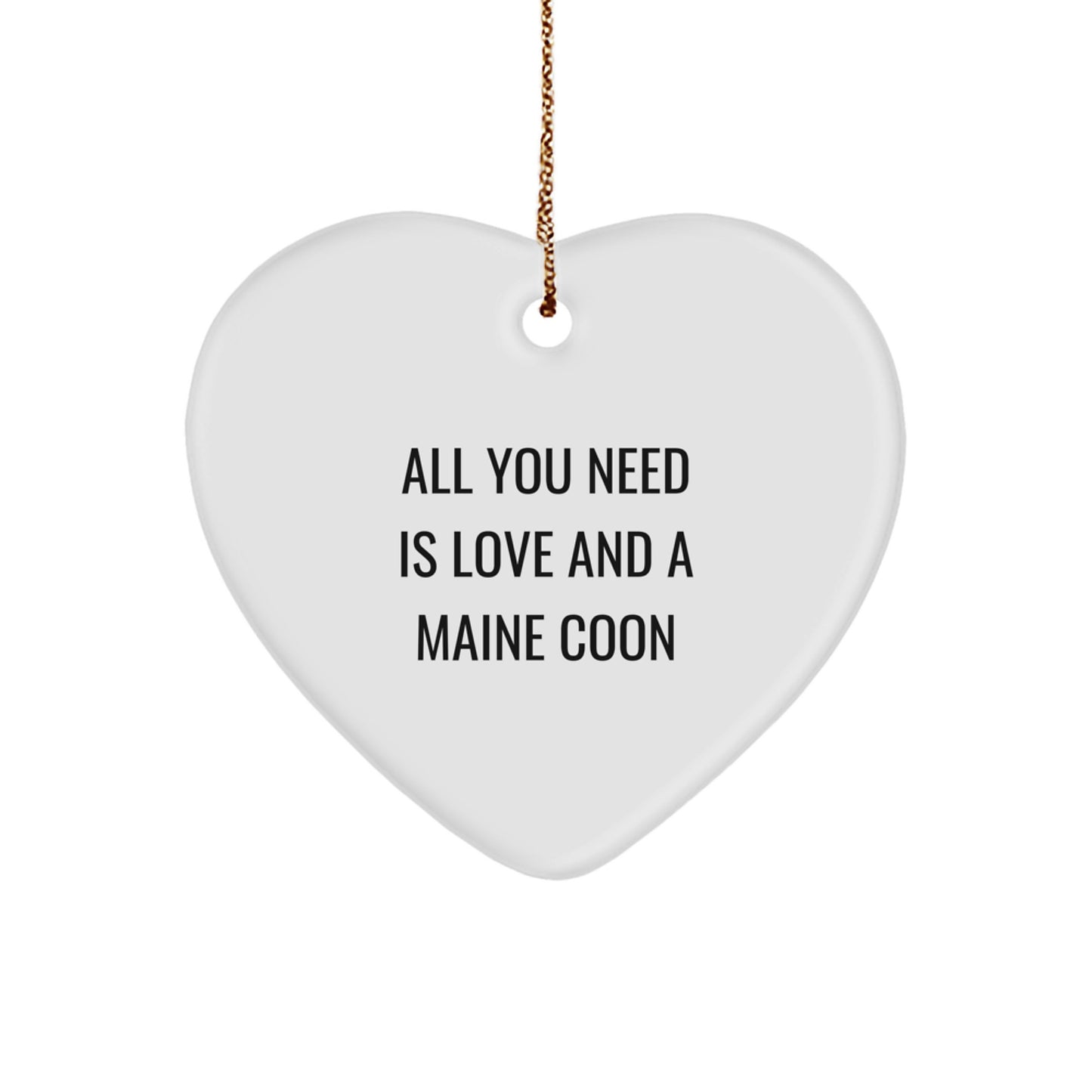 Funny Maine Coon Cat Heart Ornament Gifts from Friends for Christmas Unique Love - Image 1