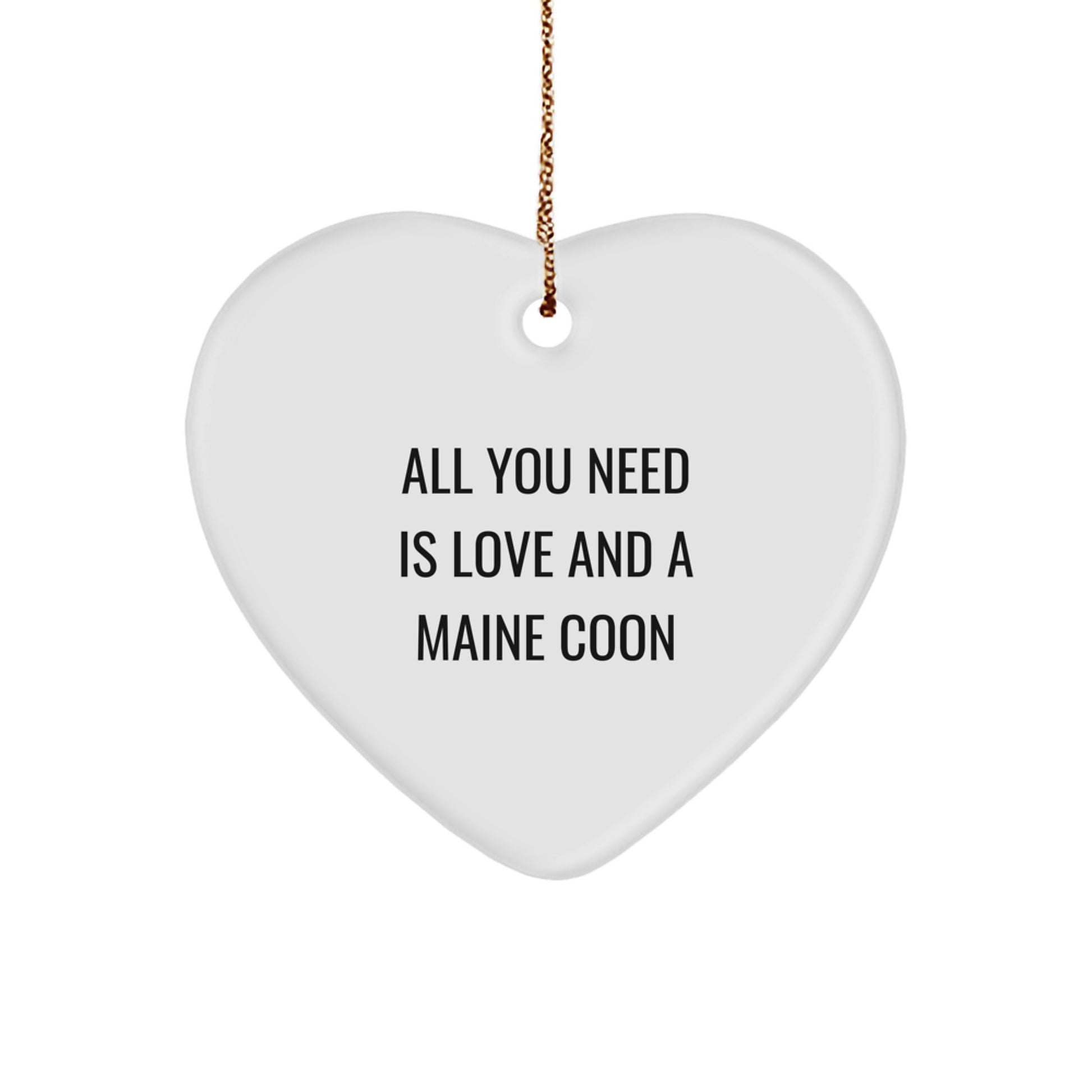 Funny Maine Coon Cat Heart Ornament Gifts from Friends for Christmas Unique Love - Image 1