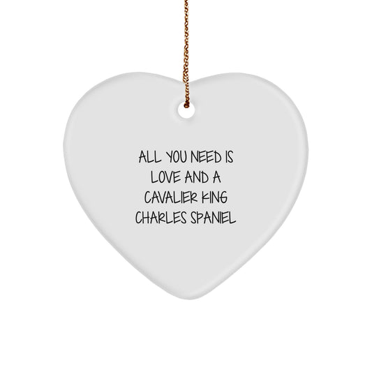 Cavalier King Charles Spaniel Dog Love Heart Ornament Gifts from Friends, Family, or Loved Ones - Christmas Unique Ornaments for Men, Women, and Home Decor. - Image 1