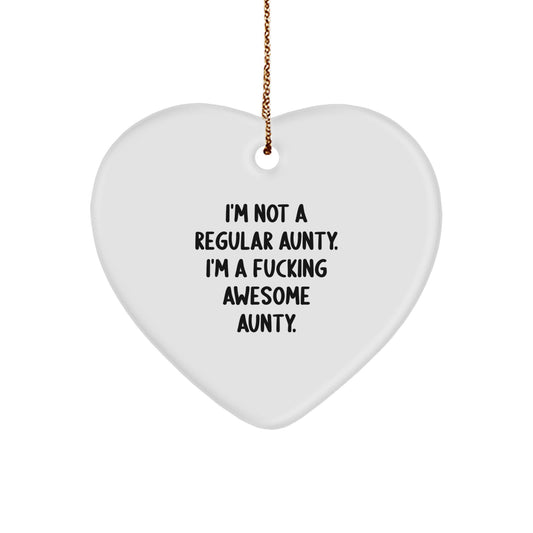 Funny Aunty Heart Ornament Gifts from Men to Women Friends Family for Christmas Unique Presents - Image 1
