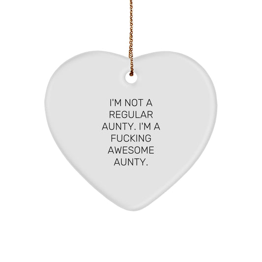 Funny Aunty Gifts from Men for Aunty, Unique Heart Ornament Ideas for Aunty, Christmas Unique Gifts for Aunty - Image 1