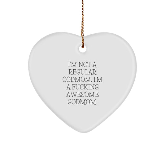 Funny Godmom Heart Ornament Gifts from Loved Ones, Perfect for Christmas Unique Gifts for Godmom - Image 1