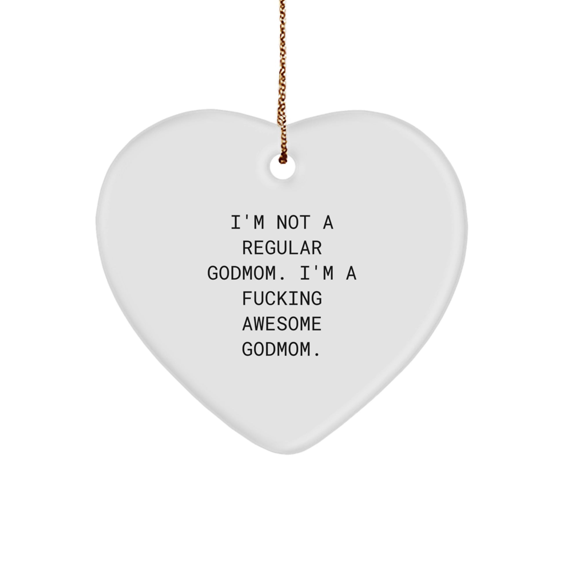 Funny Godmom Heart Ornament Gifts from Men to Gift for Awesome Godmom - Christmas Unique - Image 1