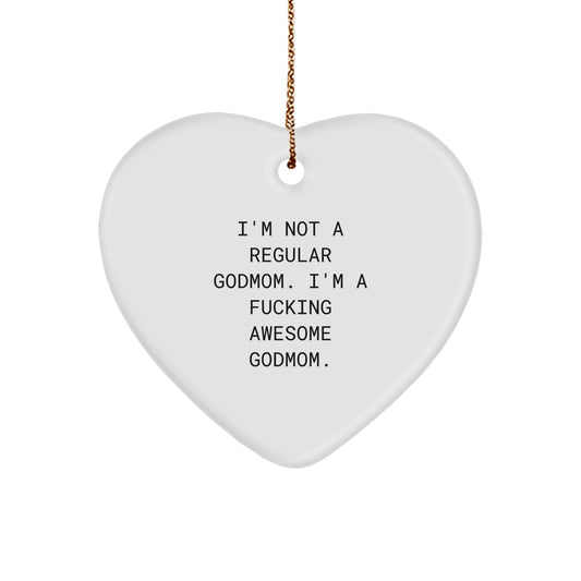 Funny Godmom Heart Ornament Gifts from Men to Gift for Awesome Godmom - Christmas Unique - Image 1