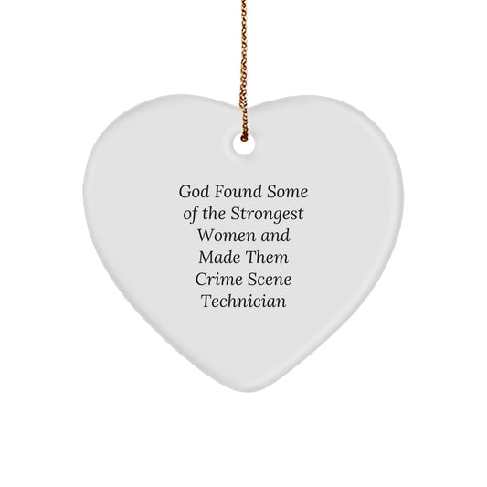 Funny Crime Scene Technician Heart Ornament Gifts from Men for Women, Inspirational Christmas Unique Gifts, Crime Scene Technician Woman Appreciation Gifts - Image 1