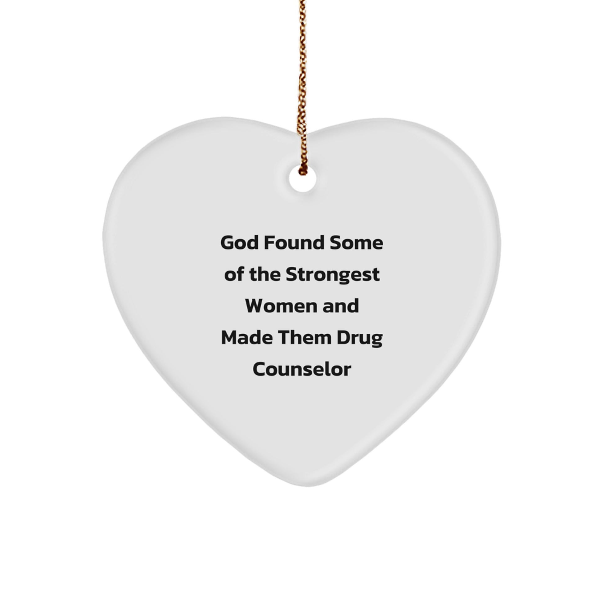 Funny Drug Counselor Gifts from Friends for Men and Women - Christmas Unique Gifts for Drug Counselor Heart Ornament - Image 1